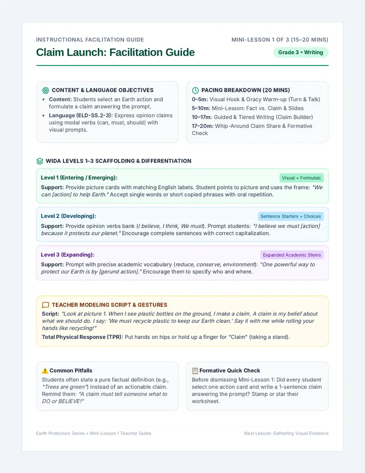 Claim Facilitation Teacher Guide