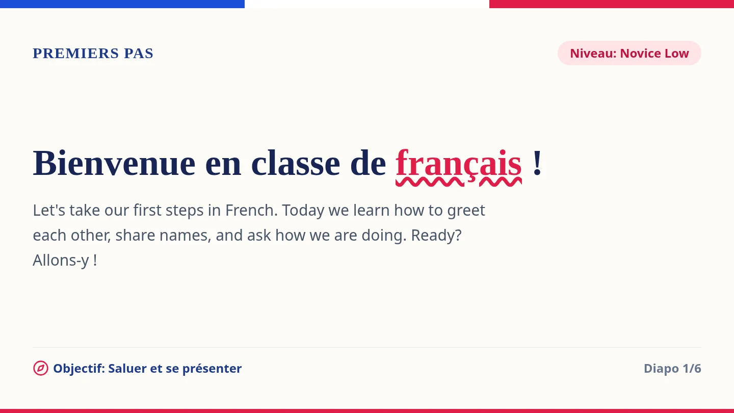 Premiers Pas Slides