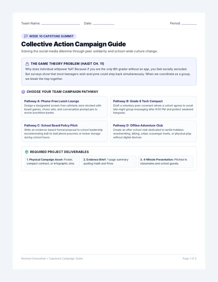 Collective Action Project Rubric