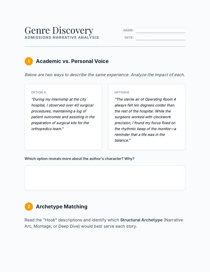 Genre Discovery Worksheet