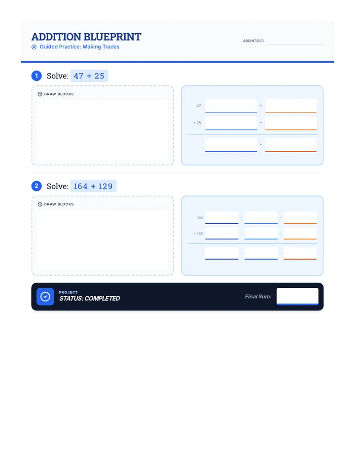 Addition Blueprint Guided Practice