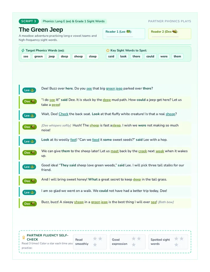 The Green Jeep Script