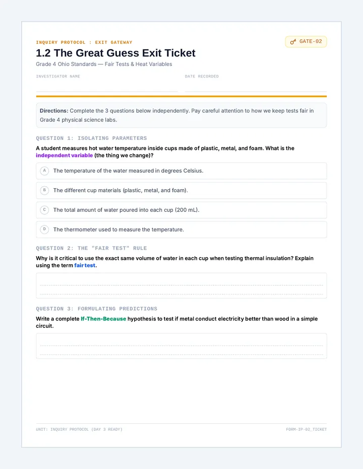 The Great Guess Exit Ticket