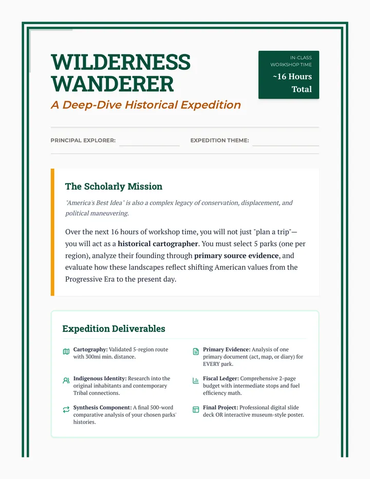 Wilderness Wanderer Project Guide
