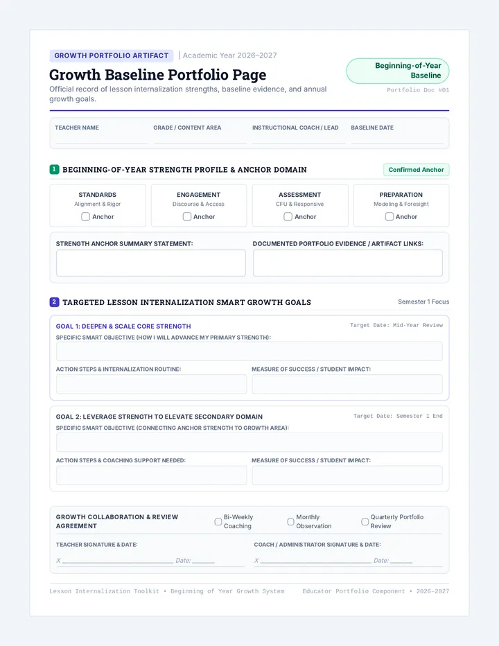 Growth Baseline Portfolio Page