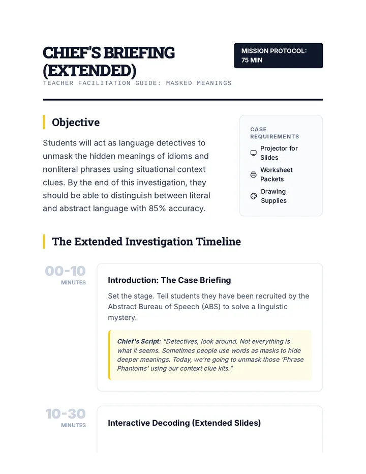 Detective Facilitation Guide