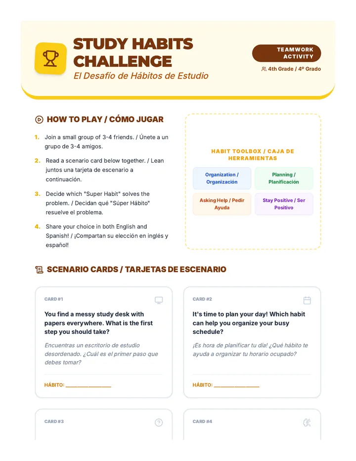 Study Habits Challenge Game