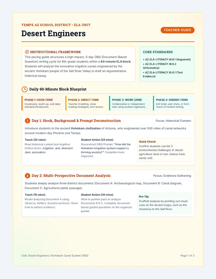 Pacing Guide and Framework Teacher Resource