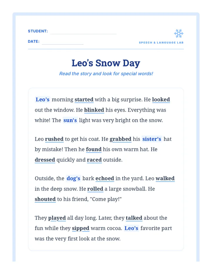 Leo's Snow Day Passage