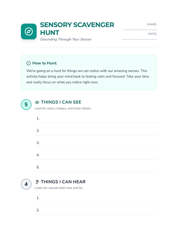 Sensory Scavenger Hunt Activity