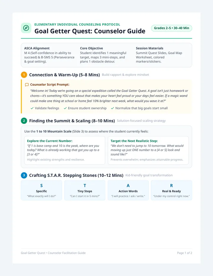 Goal Getter Counselor Guide