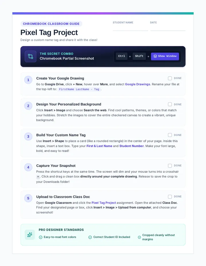 Pixel Tag Checklist