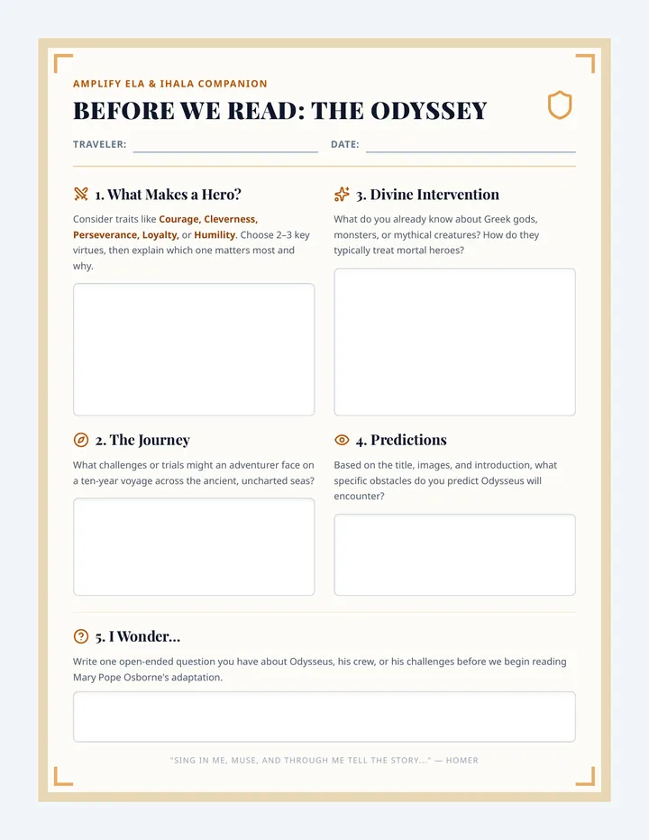 Odyssey Spark Worksheet