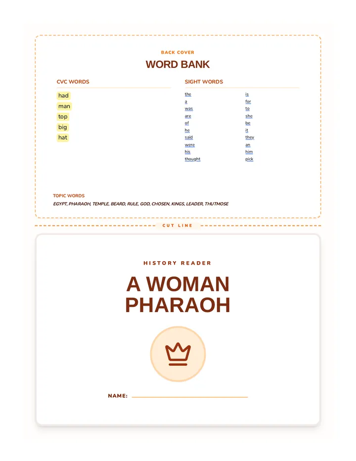 Hatshepsut Decodable Reader Document Slice