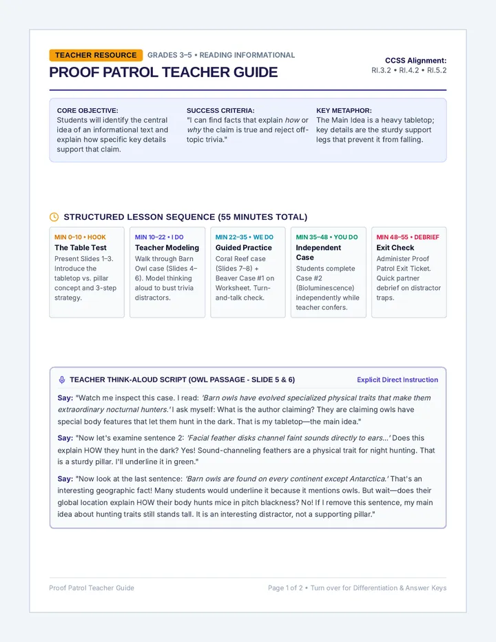 Proof Patrol Teacher Guide