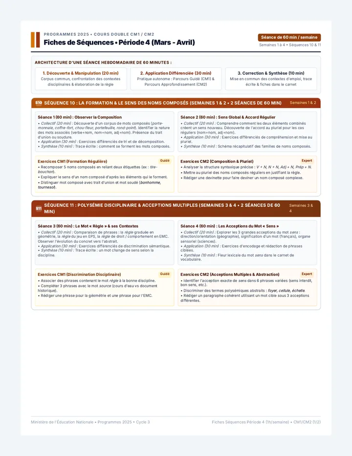 Vocabulaire Période 4 Séquences Guide