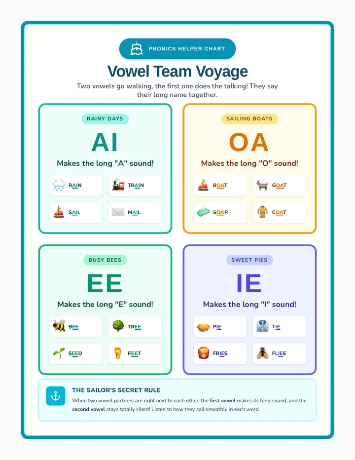 Vowel Team Anchor Chart