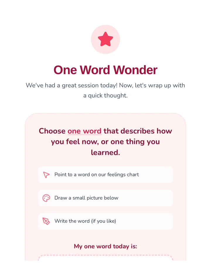 One Word Wonder Cool-Down