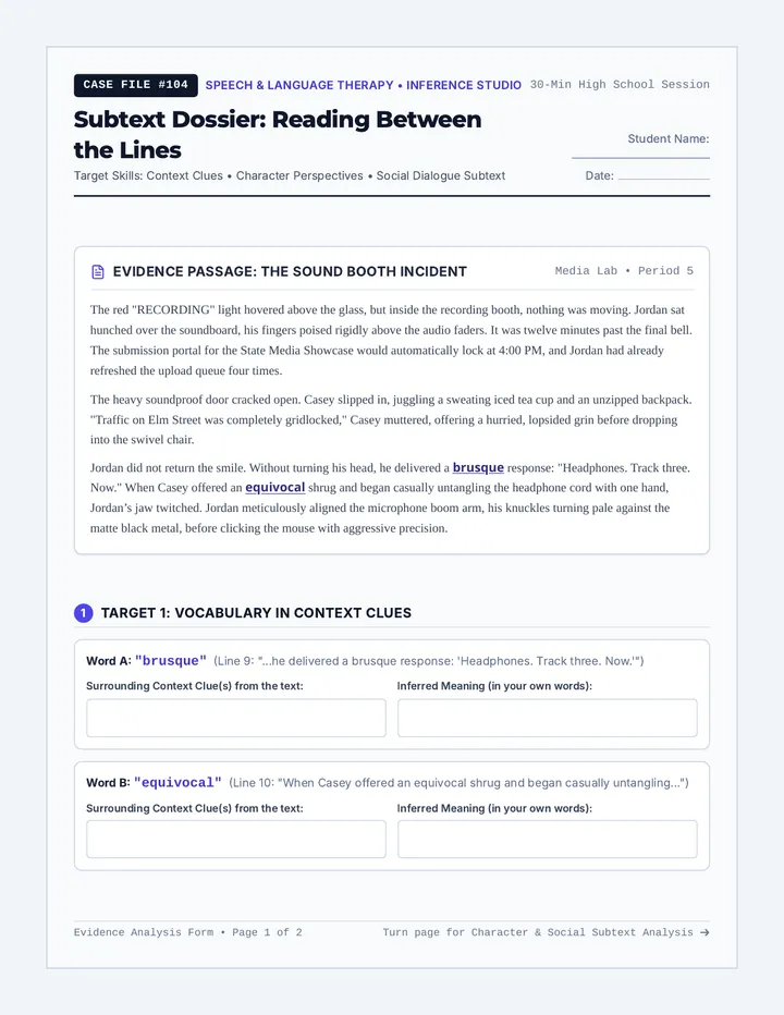 Subtext Dossier Activity