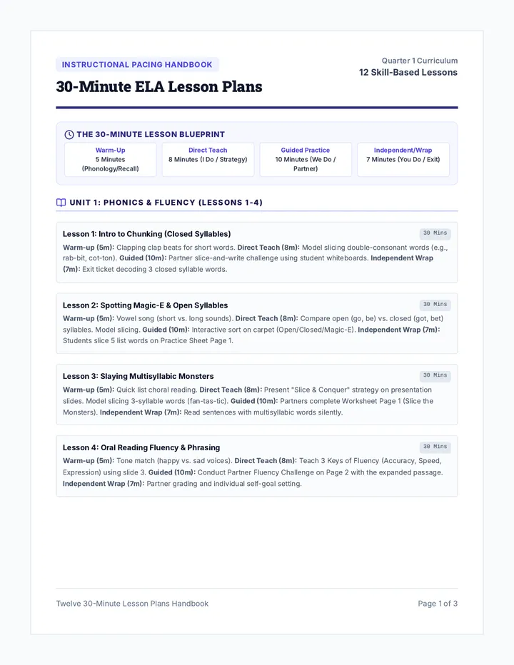 Pacing and Instructional Plans Guide