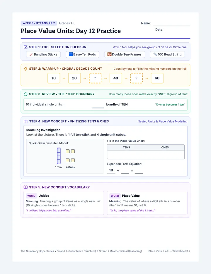 Place Value Units Worksheet