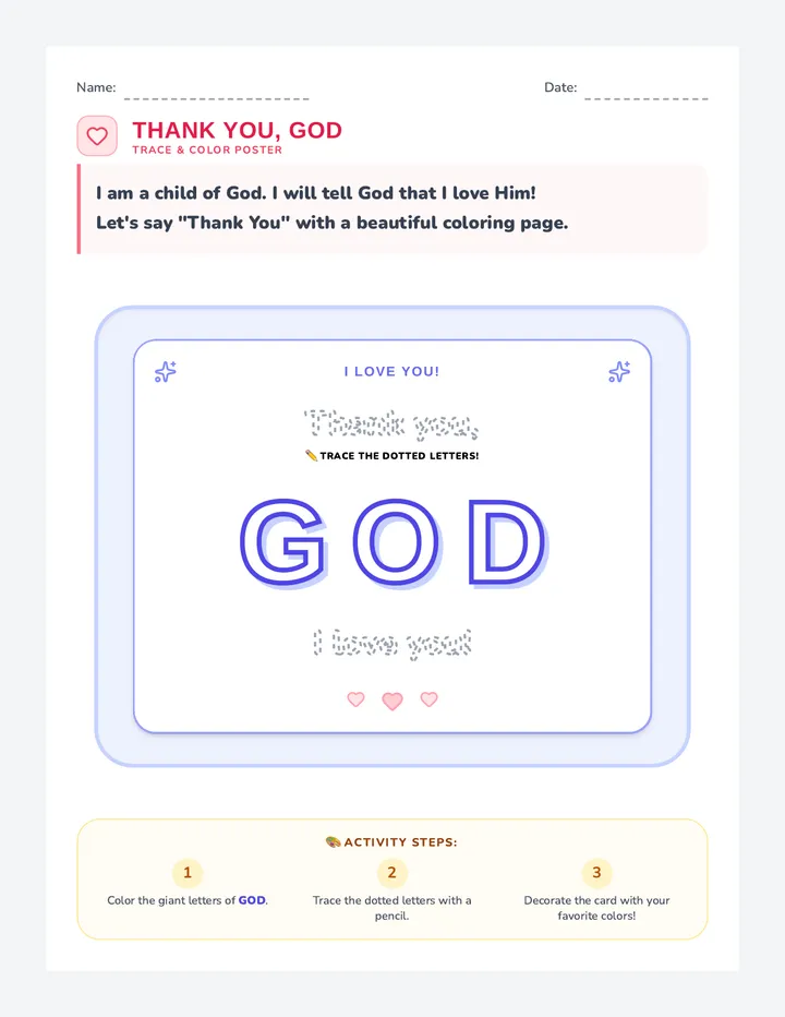 Thank You God Coloring Poster