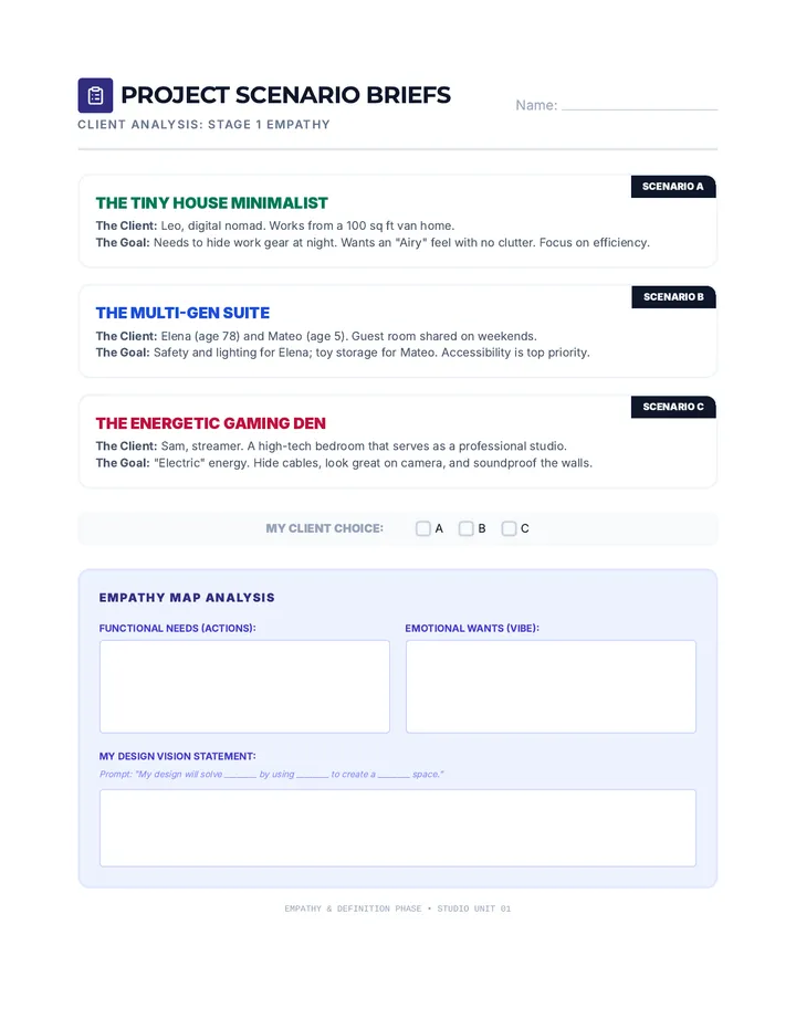 Project Scenario Briefs Worksheet