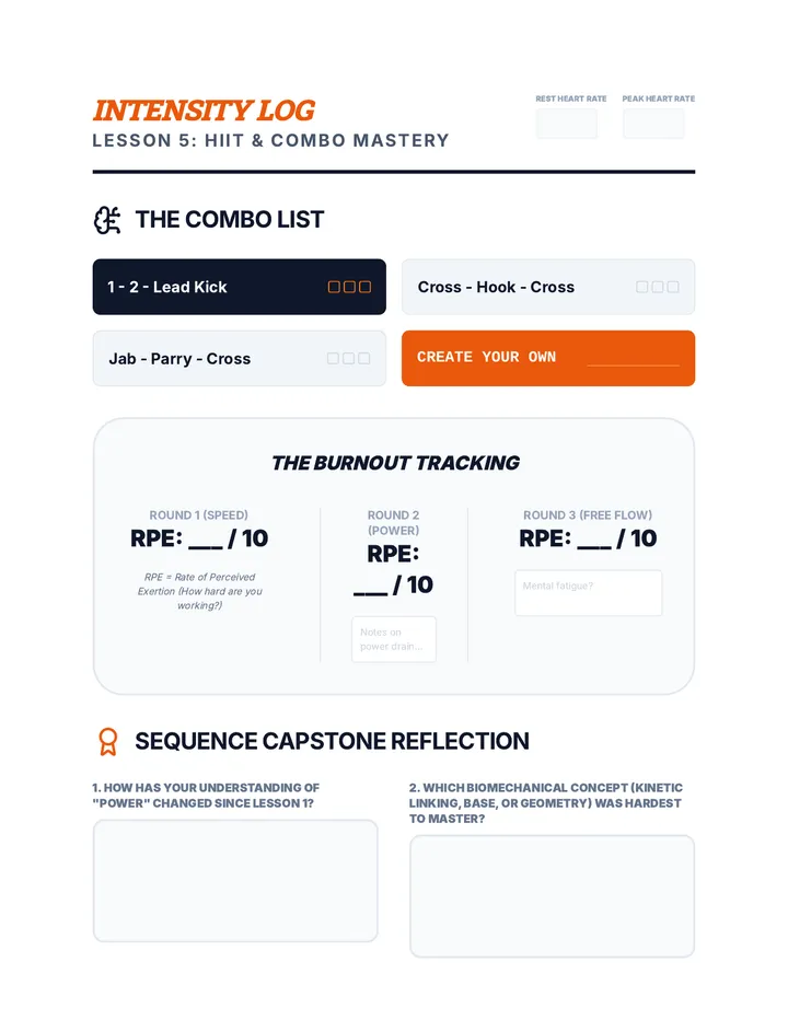 HIIT Intensity Log Worksheet