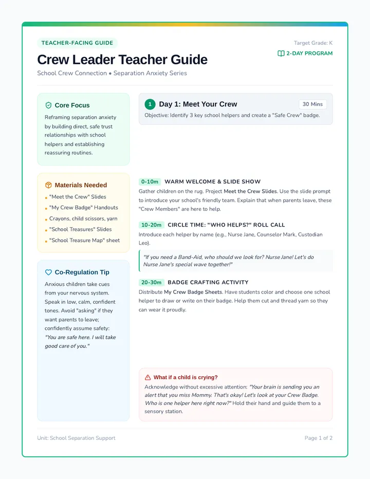 Crew Leader Teacher Guide
