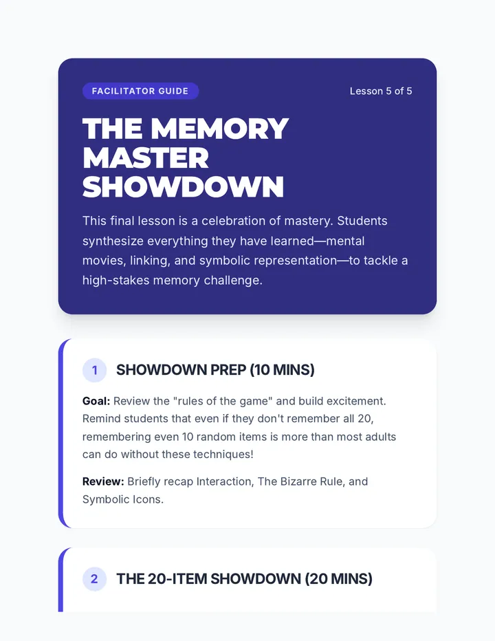 Memory Master Showdown Guide