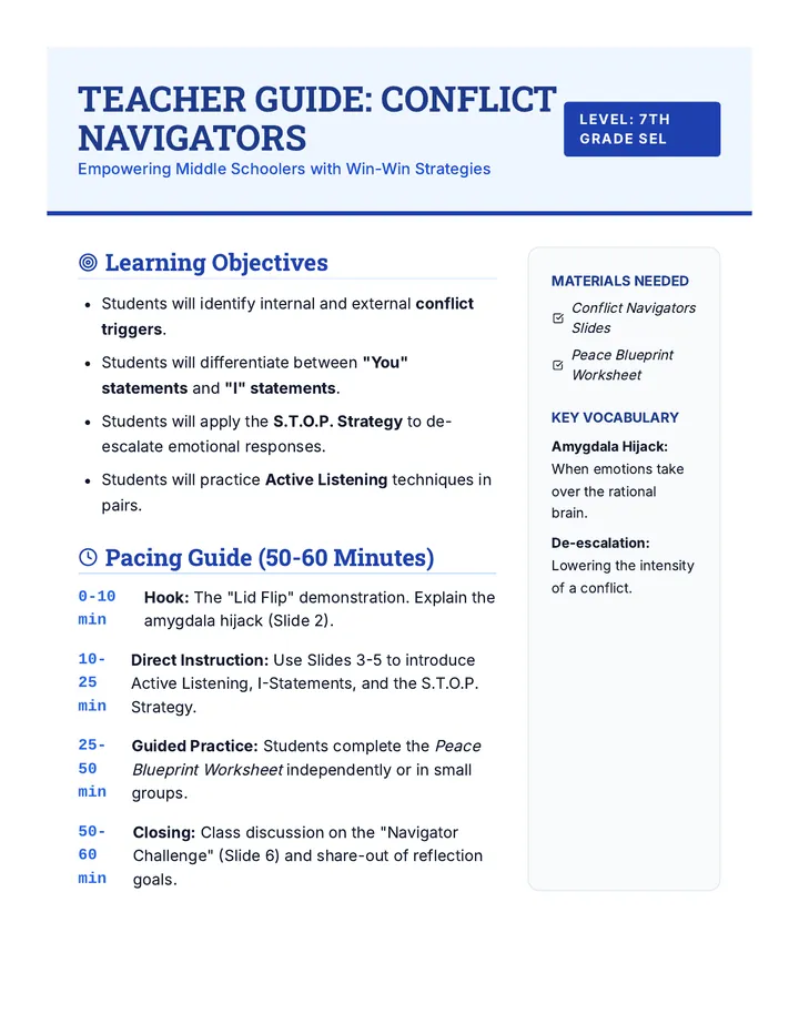 Conflict Navigators Teacher Guide