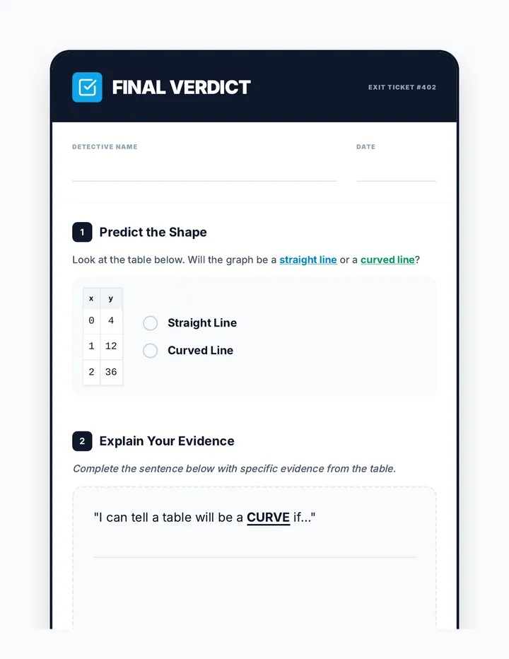 Shape Predictor Exit Ticket