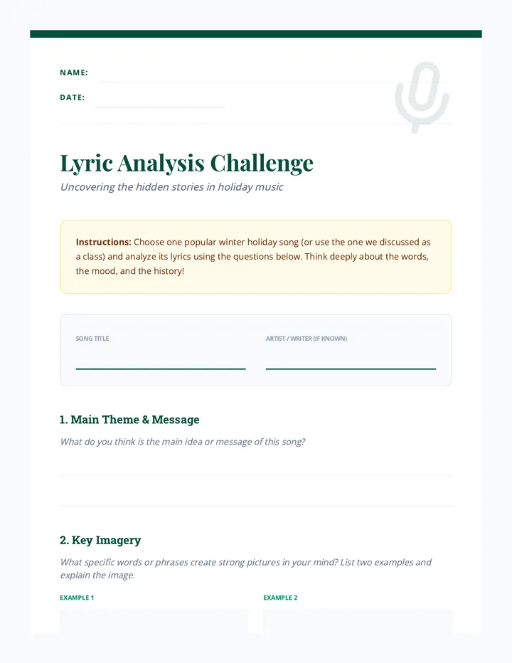 Lyric Analysis Challenge Activity