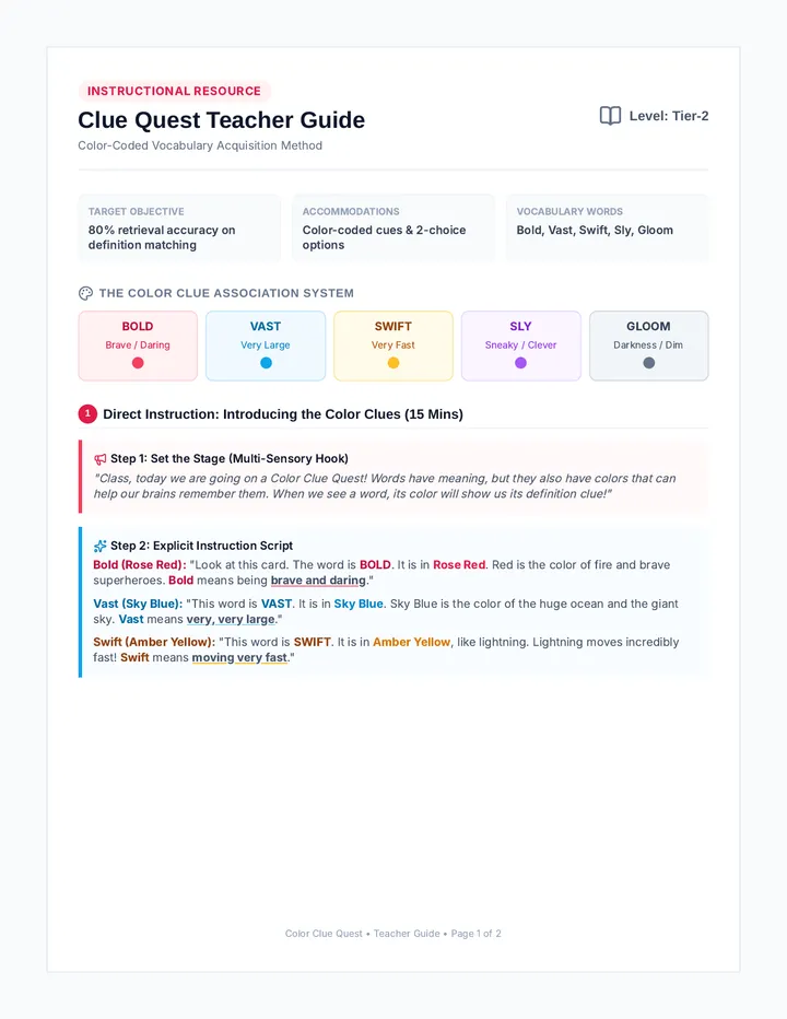 Clue Quest Teacher Guide