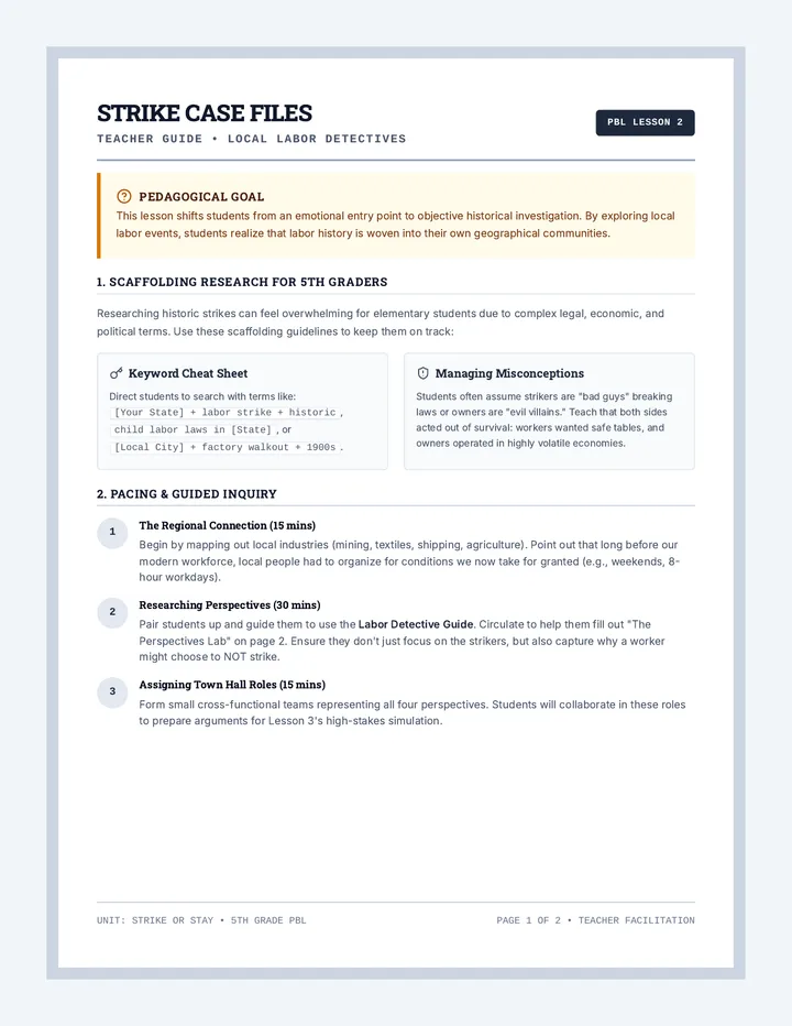 Strike Case Files Teacher Guide