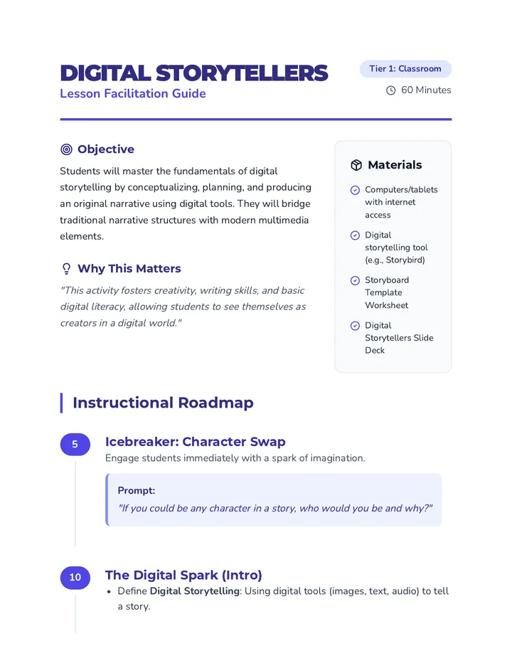 Digital Storytellers Lesson Plan