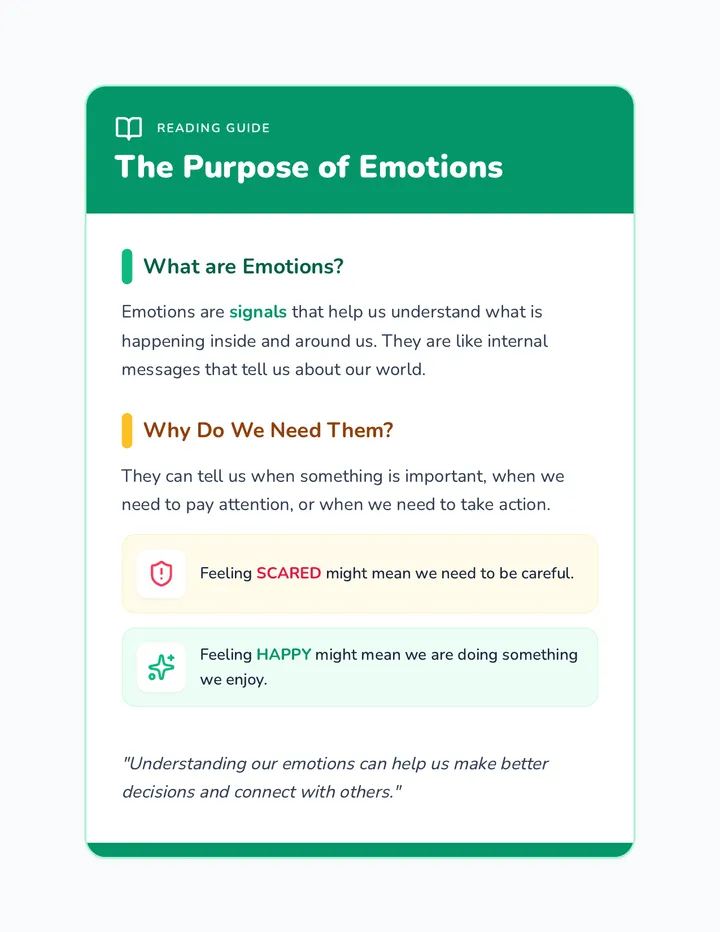 The Purpose of Emotions Handout