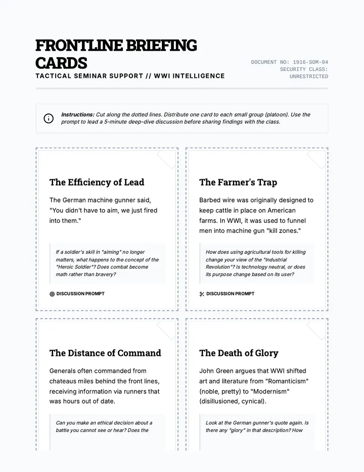 Frontline Briefing Cards