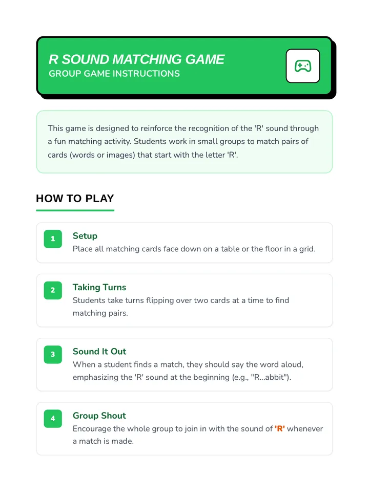 R Sound Game Guide