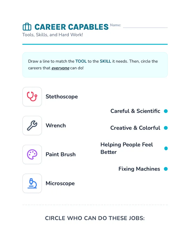 Career Matchers Worksheet