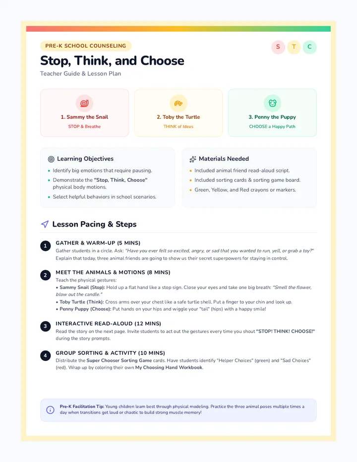 Animal Choosers Teacher Guide