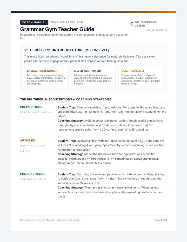 Grammar Gym Teacher Guide