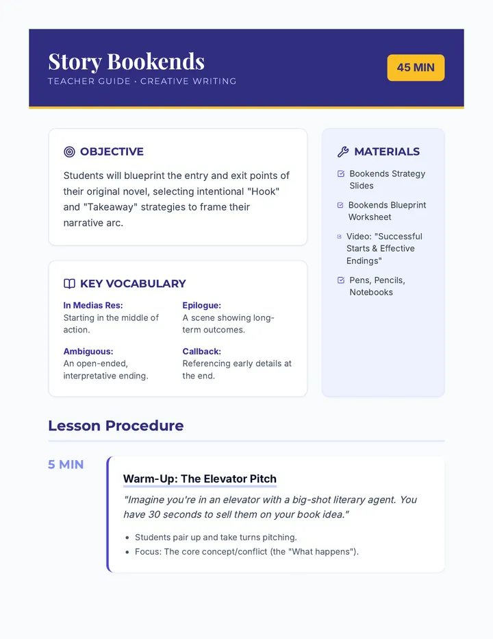 Story Bookends Teacher Guide