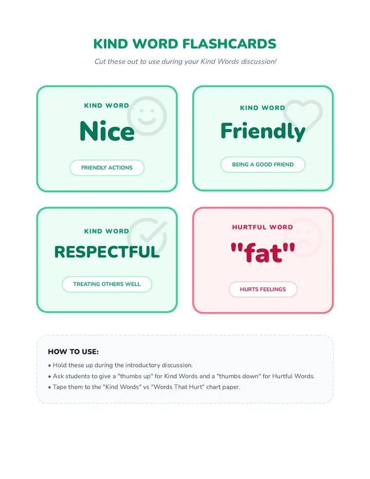 Kind Word Flashcards