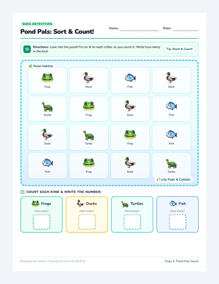 Critter Sort Activity