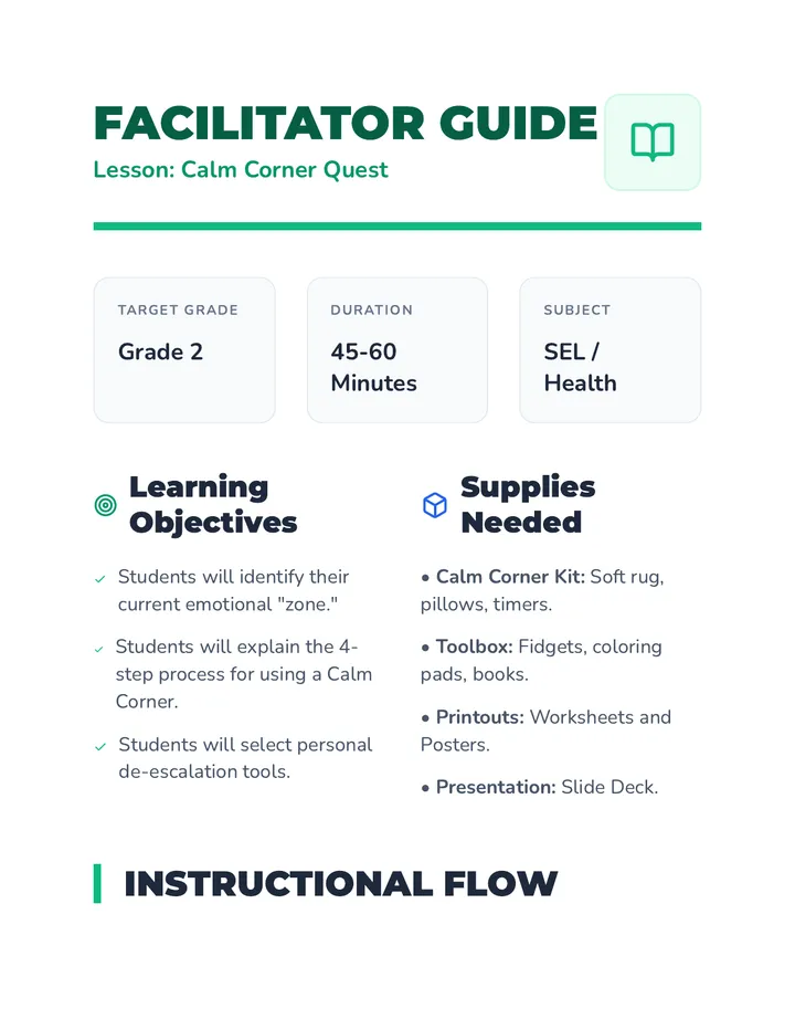 Calm Corner Facilitator Guide