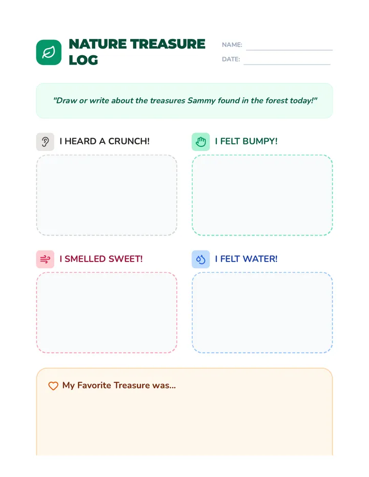Nature Treasure Worksheet