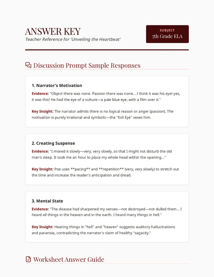 Heartbeat Answer Key