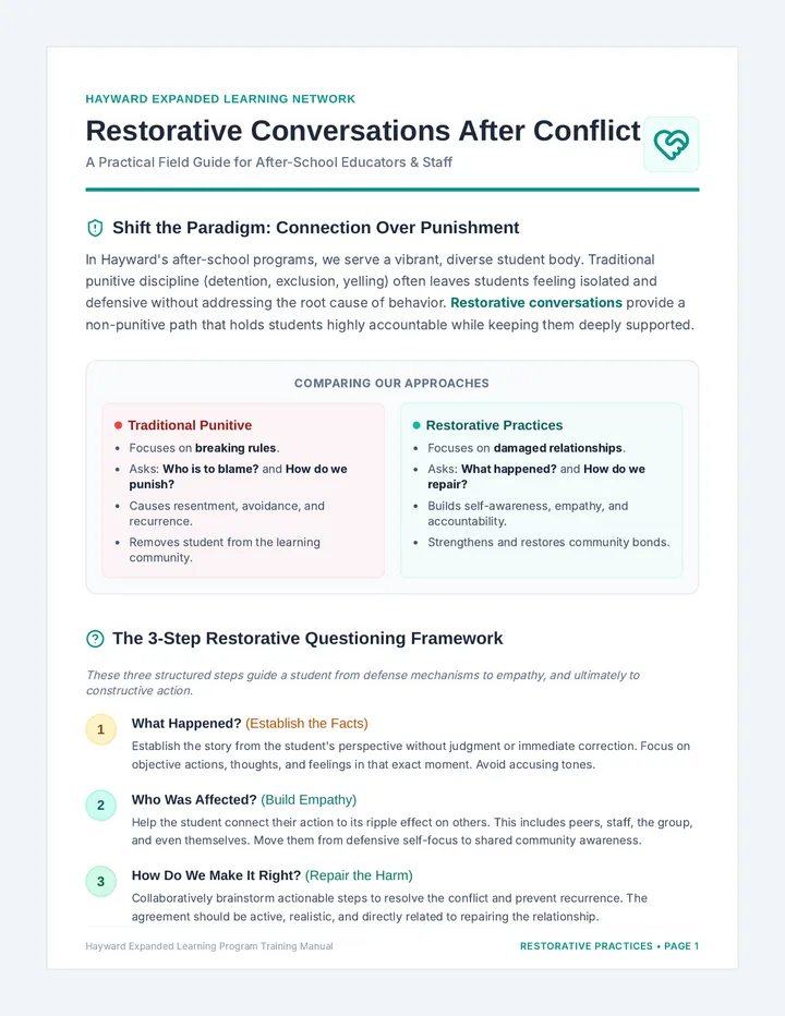 Restorative Conversations Handbook
