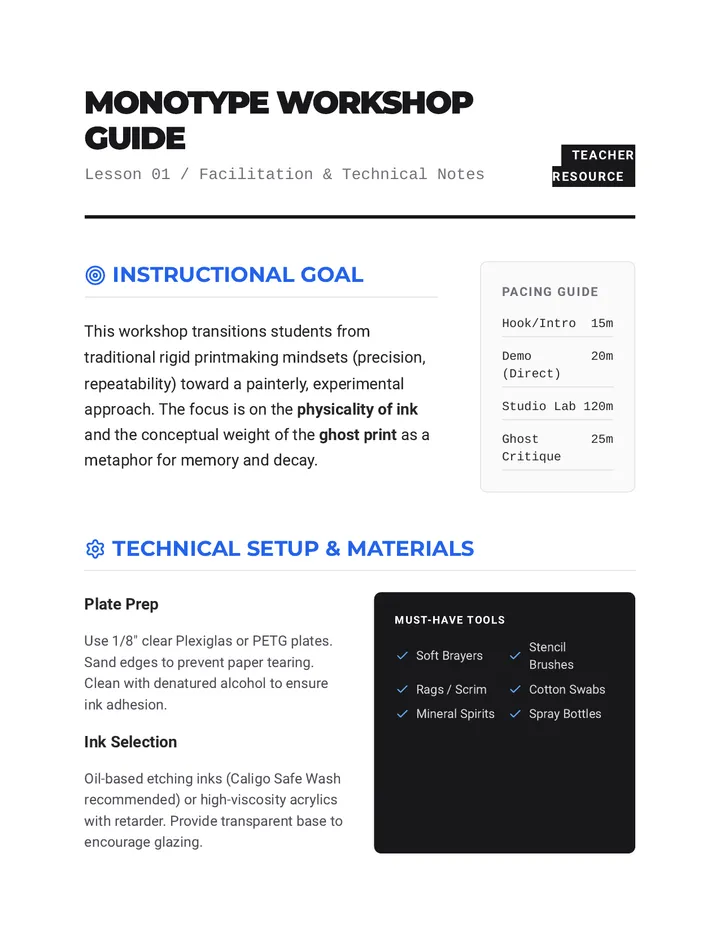 Monotype Workshop Guide